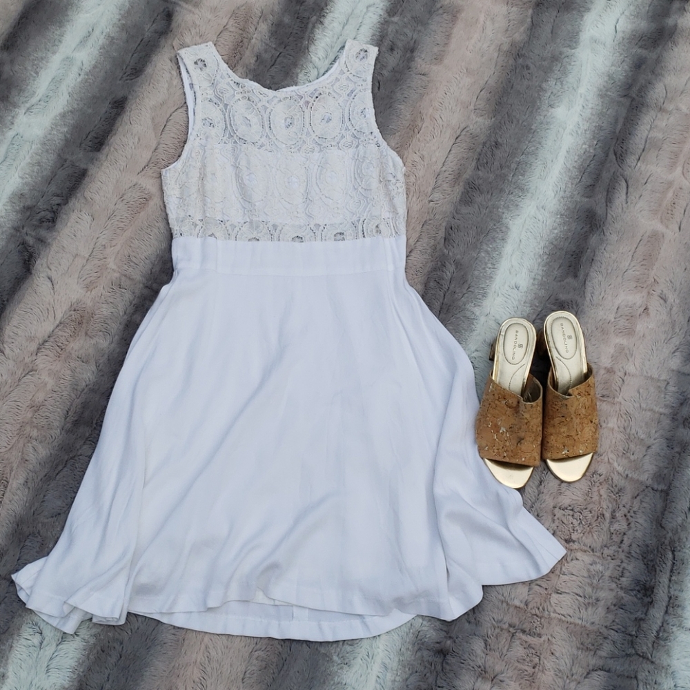 White lace top dress boho chic! GIFTED